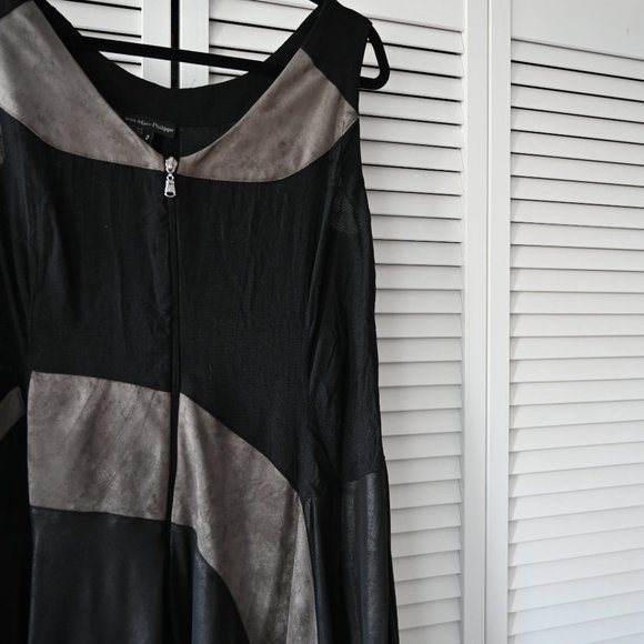 Jean-Marc-Philippe Size 2 Zipper Front Mixed Media Dress | Size 2 / Medium - Picture 6 of 11